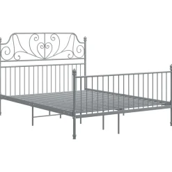 Rama łóżka Szary 140 x 200 cm Metal vidaXL