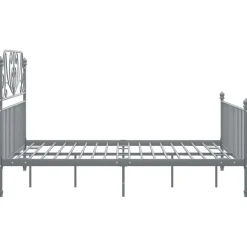 Rama łóżka Szary 140 x 200 cm Metal vidaXL