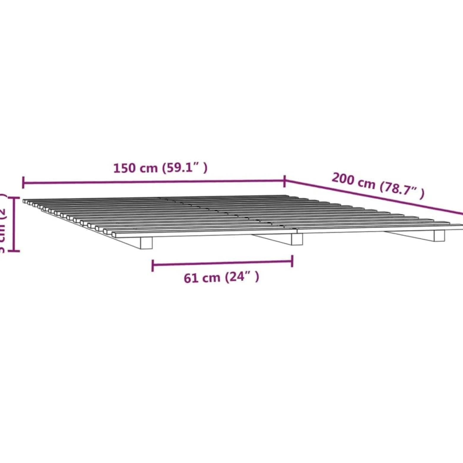 Rama łóżka 150x200 cm lite drewno sosnowe