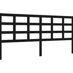 Rama łóżka z wezgłowiem czarna 200x200 cm lite drewno