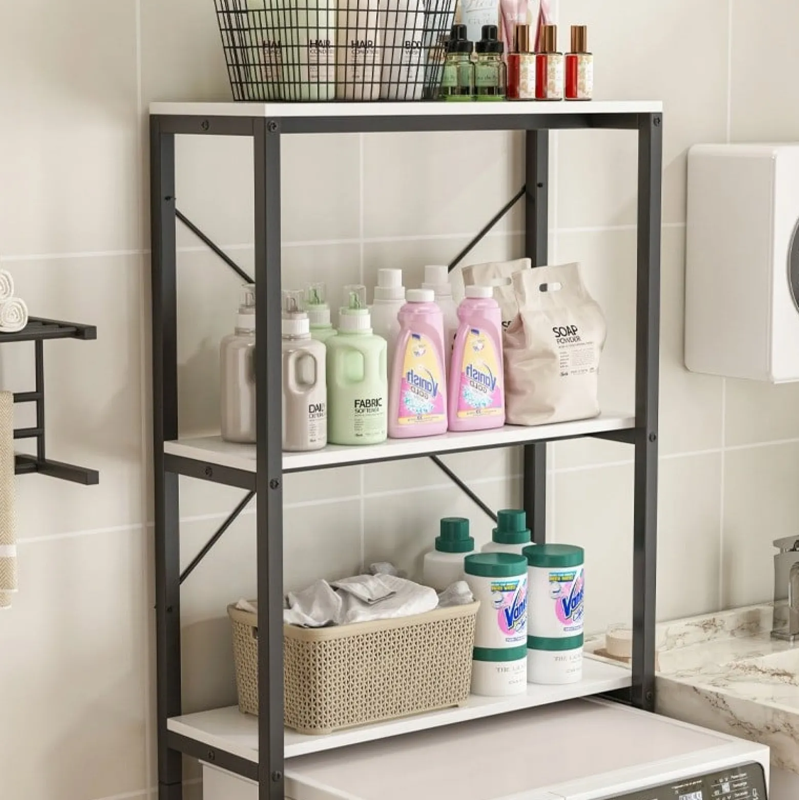 Regał szafka łazienkowa nad toaletę pralkę loft industrialny półki 160 cm