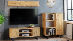 Regał Fondi loft - dąb craft złoty