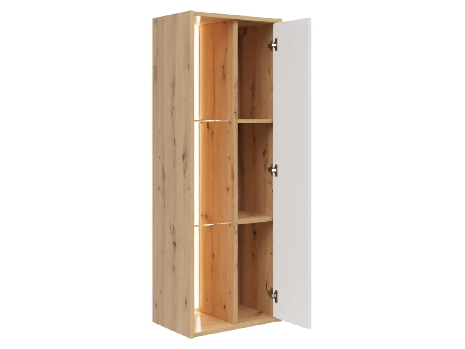 Regał Gap 47 cm z drzwiami i 3 półkami dąb artisan/biały
