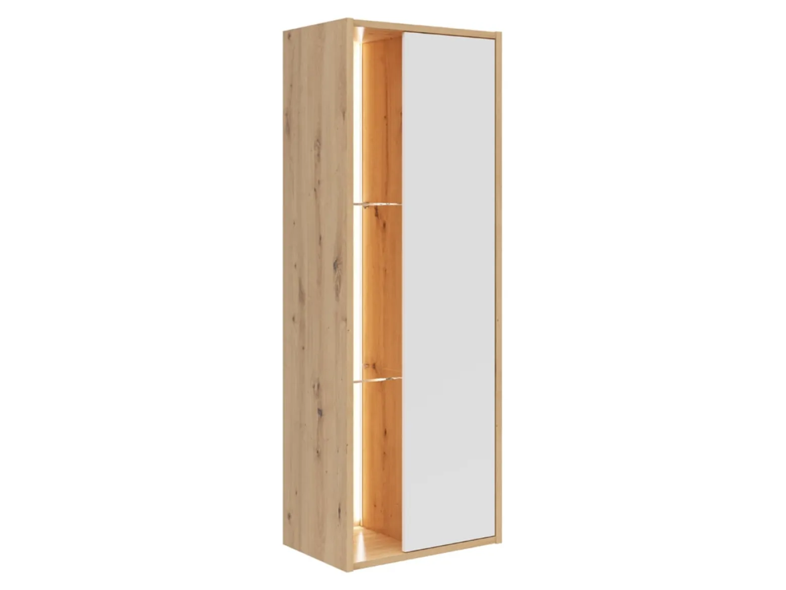 Regał Gap 47 cm z drzwiami i 3 półkami dąb artisan/biały