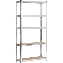 Regał metalowy garażowy srebrny 90x30x180 cm