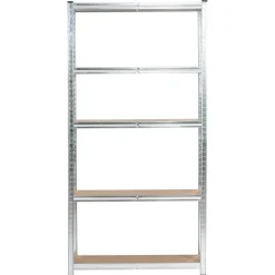 Regał metalowy garażowy srebrny 90x30x180 cm