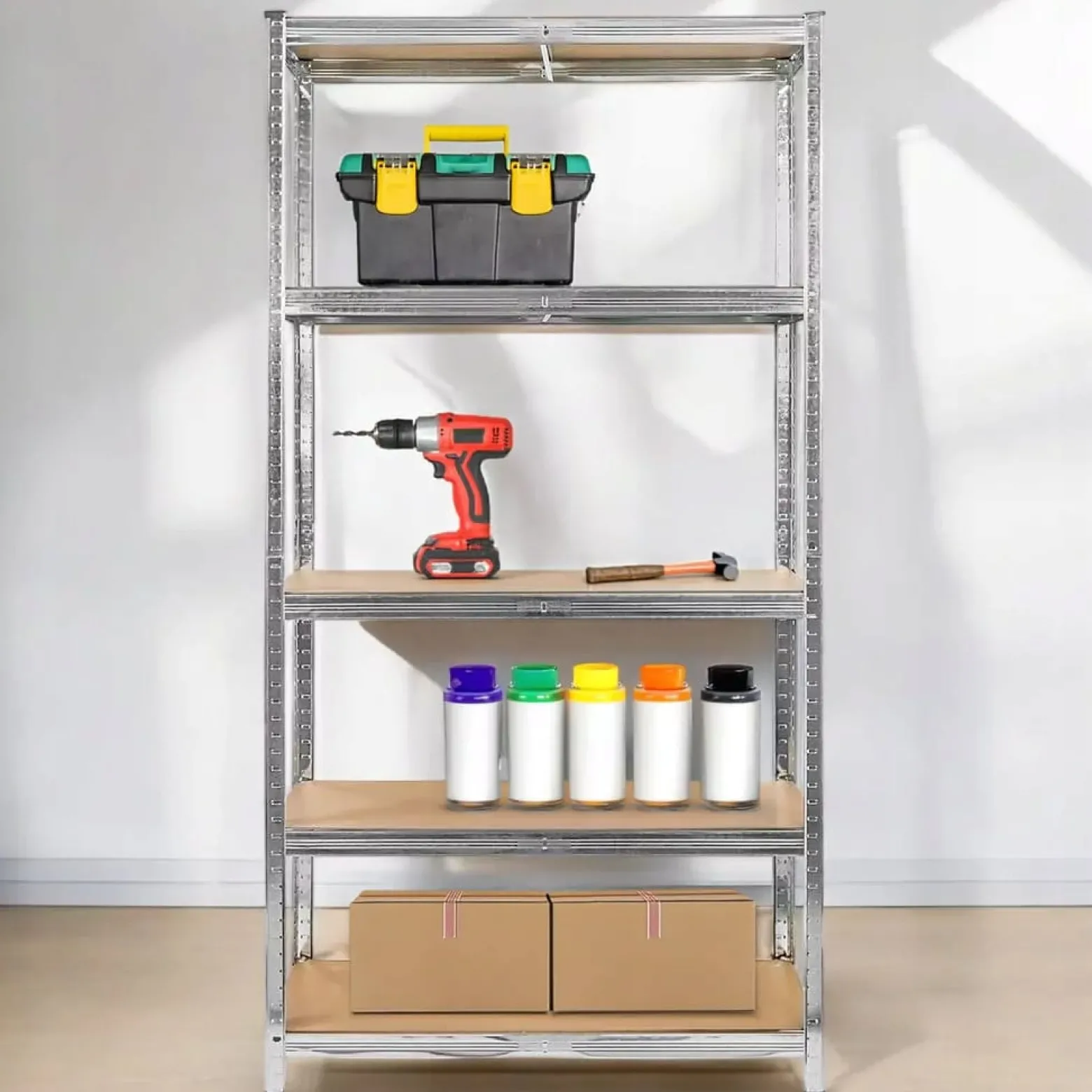 Regał Metalowy Magazynowy 205X100X40 Cm 2W1 5 Półek Garażowy 875Kg Mega-M