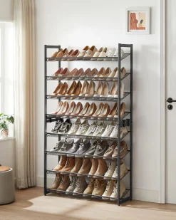 Regał na Buty Metalowy Stojak 8 Półek Do Korytarza Holu