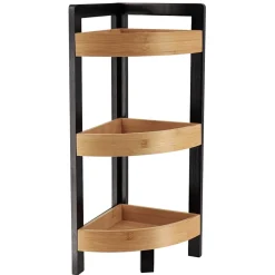 Regał narożny Black Bamboo 3 półki nowoczesny odporny na wilgoć 61 cm