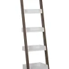 Regał 5 półek 166x45 cm biel ciemne drewno