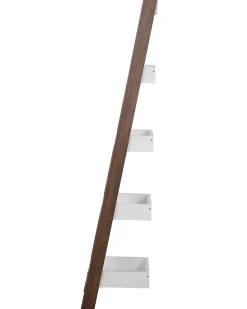 Regał 5 półek 166x45 cm biel ciemne drewno