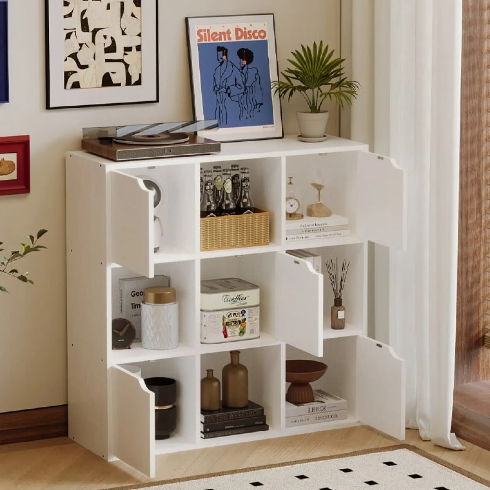 Regał szafka komoda 9półek kwadratowa biała nowoczesna loft