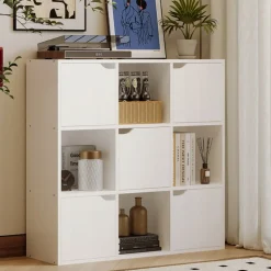 Regał szafka komoda 9półek kwadratowa biała nowoczesna loft