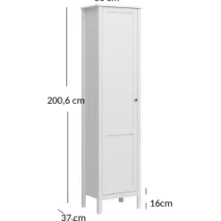 Regał z Półkami do Salonu AZURA 50 cm Biały Skandynawski