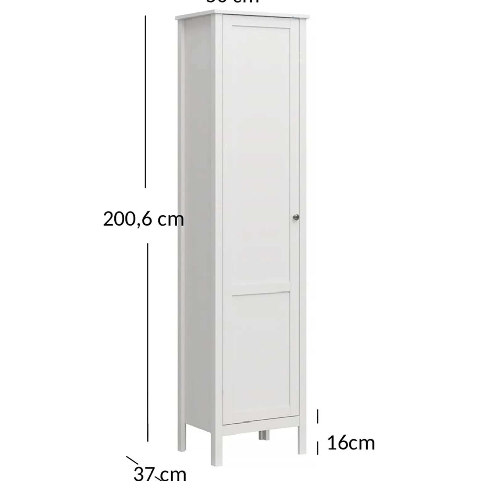 Regał z Półkami do Salonu AZURA 50 cm Biały Skandynawski