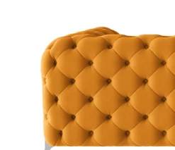 Ropez Chelsea Bis sofa 3 pikowana pomarańczowa nogi srebrne