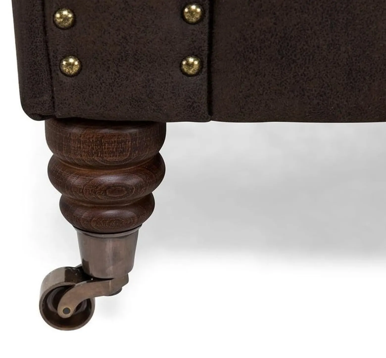Ropez Chesterfield Oxford fotel pikowany zamsz brązowy
