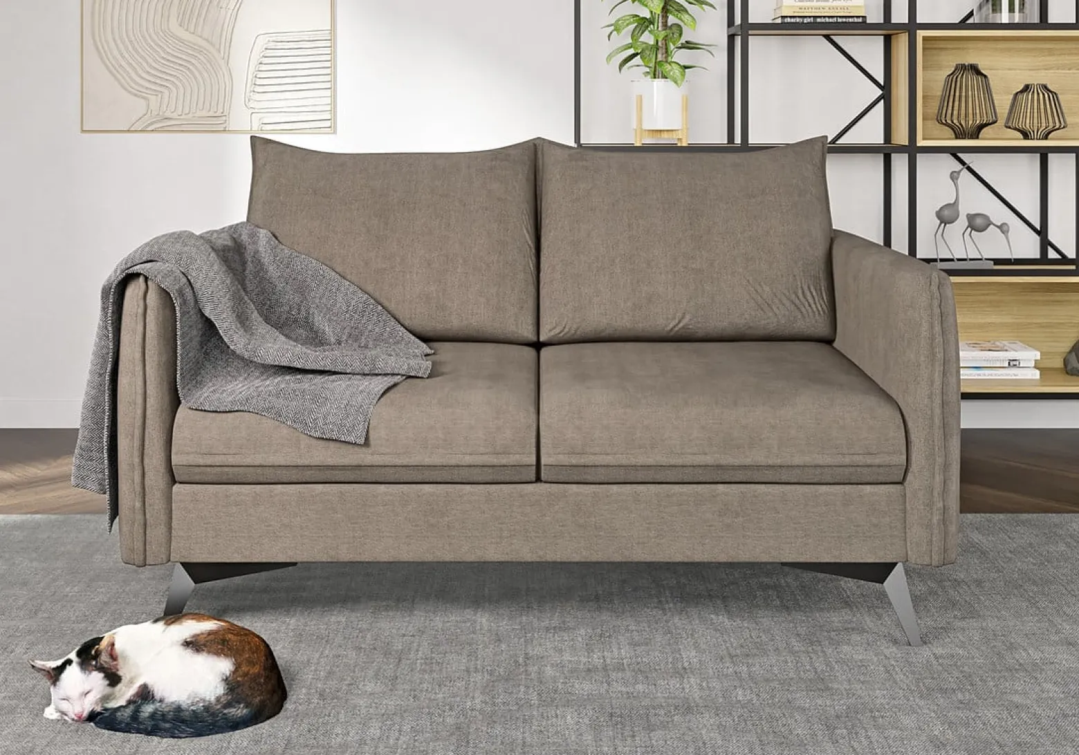 Ropez Juli Bis sofa 2 osobowa nogi metalowe tkanina beż