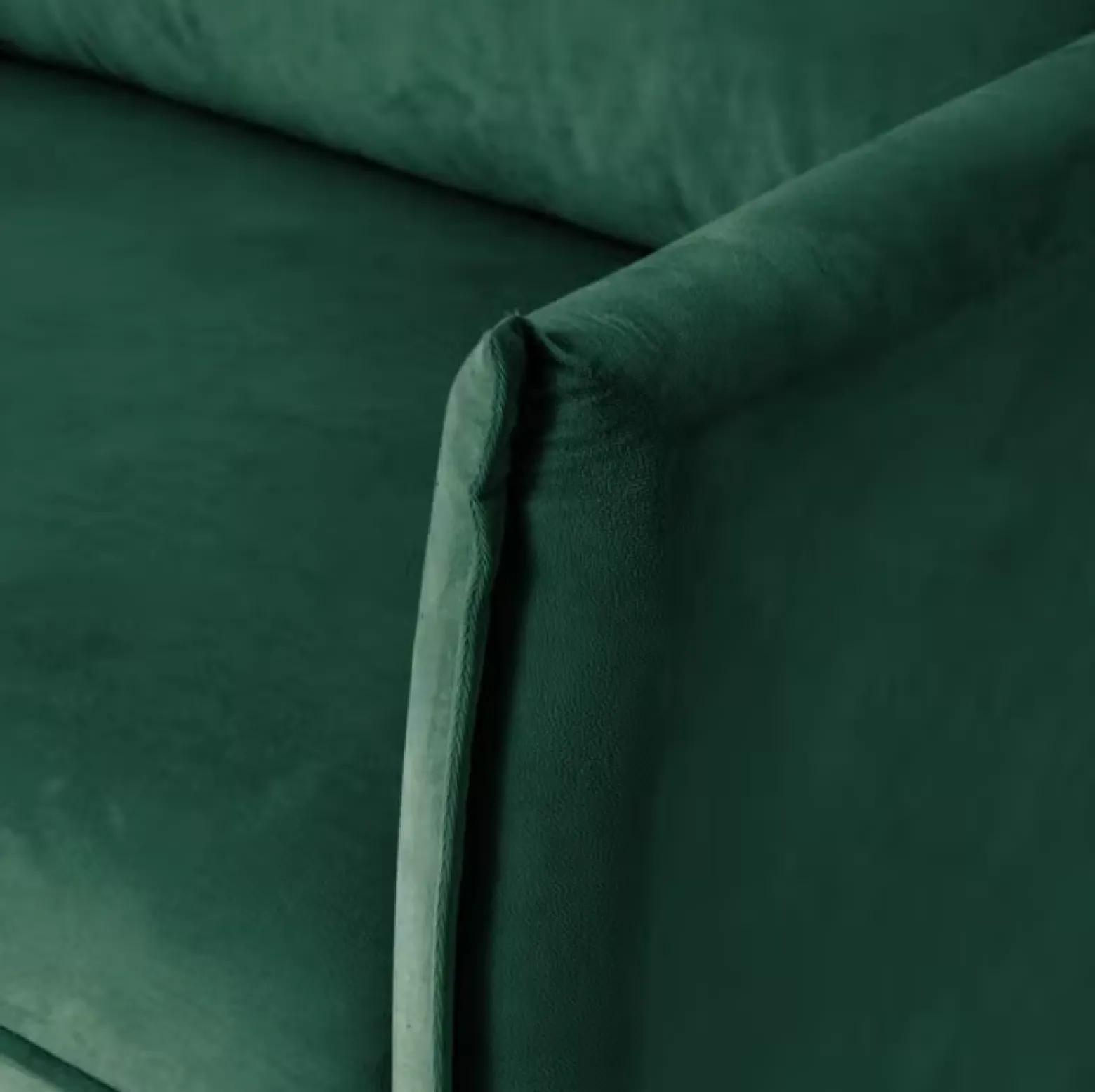 Ropez Juli sofa 3 osobowa wysokie nogi tkanina welur zielony