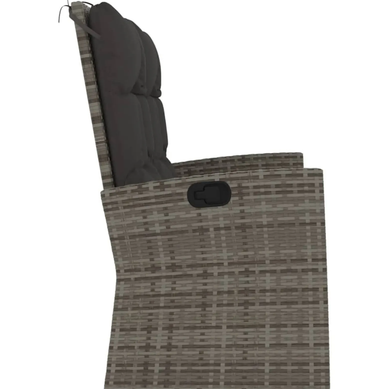 Rozkładana ławka ogrodowa z poduszkami, szara, 118 cm