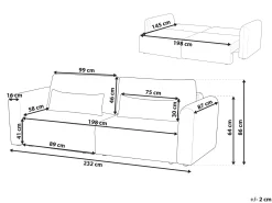 Rozkładana sofa 3 osobowa z funkcją spania brązowa