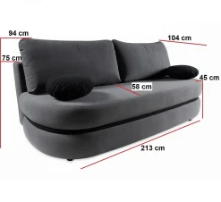 Rozkładana sofa VIBER z funkcją spania i pojemnikiem – Brązowa