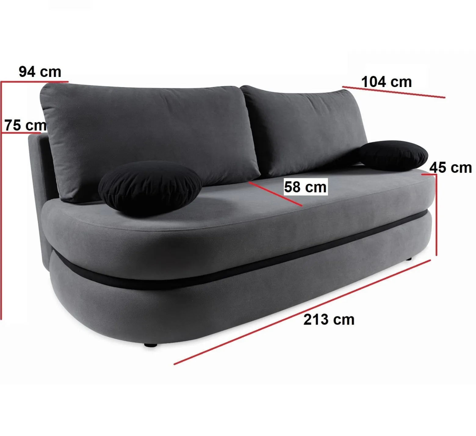 Rozkładana sofa VIBER z funkcją spania i pojemnikiem – Brązowa