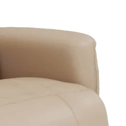 Rozkładany fotel masujący z podnóżkiem cappuccino ekoskóra
