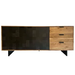 Sideboard z Drewna Akacjowego 175x76x40 cm Komoda z Efektem Kamienia