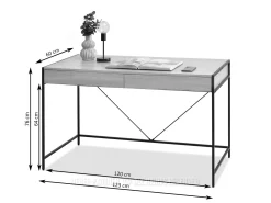 Skandynawskie Biurko Unif Sonoma Czarne Home Office