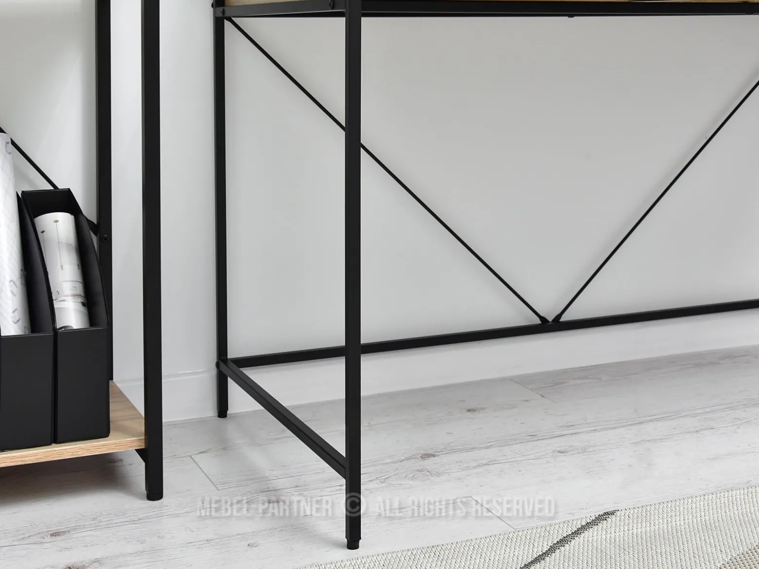 Skandynawskie Biurko Unif Sonoma Czarne Home Office