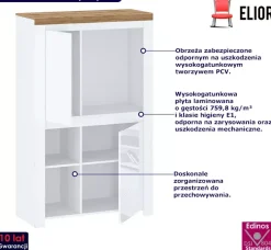 Skandynawski regał półotwarty biały - Zetica