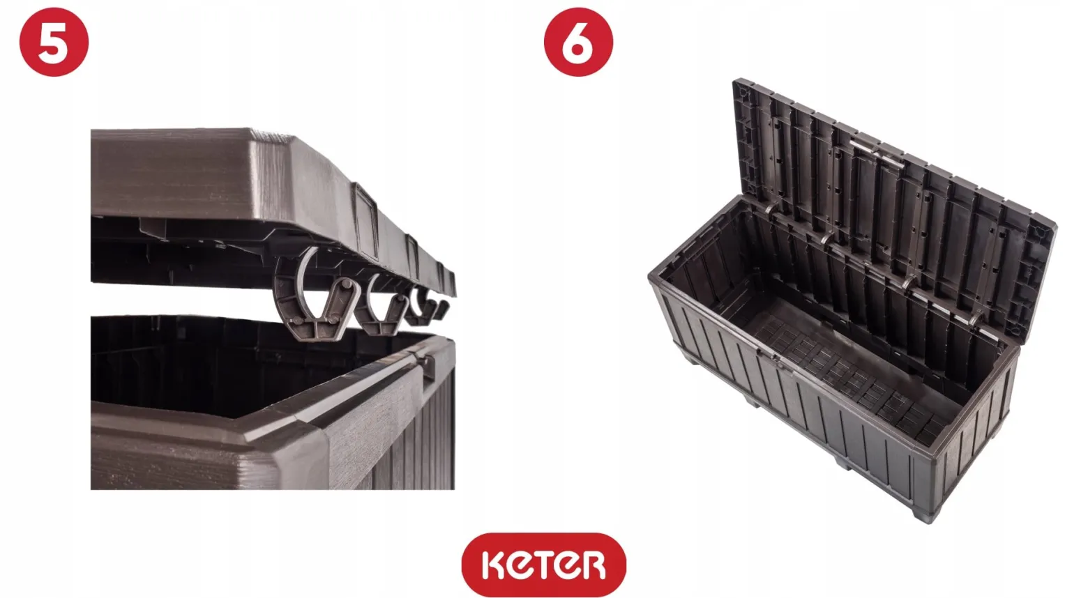 Skrzynia ogrodowa, schowek Kentwood 350 L - Brąz