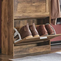 SoBuy Szafka na buty z dwoma drzwiczkami Brązowy Vintage FSR137-L-F