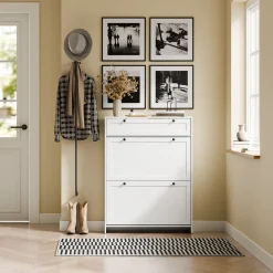 SoBuy Szafka na buty z szufladą Biały 80x19x107cm FSR207-W