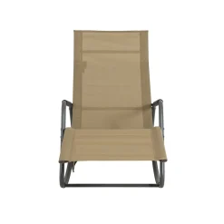 SoBuy Fotel ogrodowy bujany Khaki 145x57x84cm Przemysłowy OGS47-KA