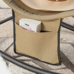 SoBuy Fotel ogrodowy bujany Khaki 145x57x84cm Przemysłowy OGS47-KA