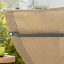 SoBuy Fotel ogrodowy bujany Khaki 145x57x84cm Przemysłowy OGS47-KA