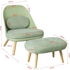 SoBuy Fotel relaksacyjny Zielony 65x59x76cm FST63-GR