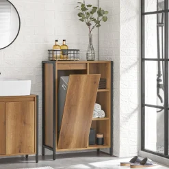 SoBuy Komoda na bieliznę z 1 drzwiami Ciemnobrązowy 60x30x90cm BZR65-PF