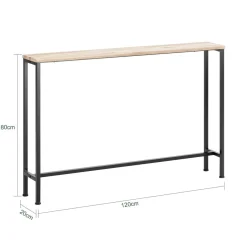 SoBuy Konsola do przedpokoju Jasny dąb 120x20x80cm Nowoczesny FSB19-XL-Z