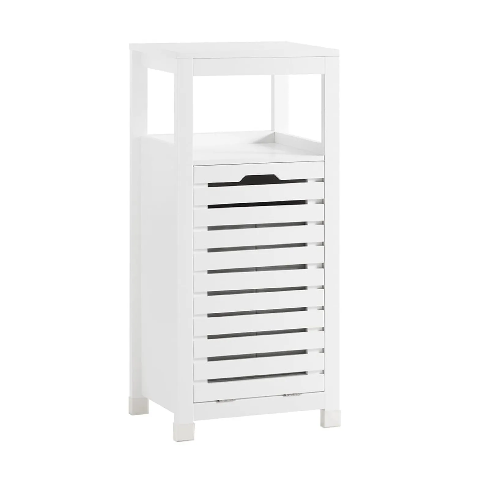 SoBuy Niska szafka łazienkowa z jednymi drzwiami Biały 42x30x90cm BZR67-W