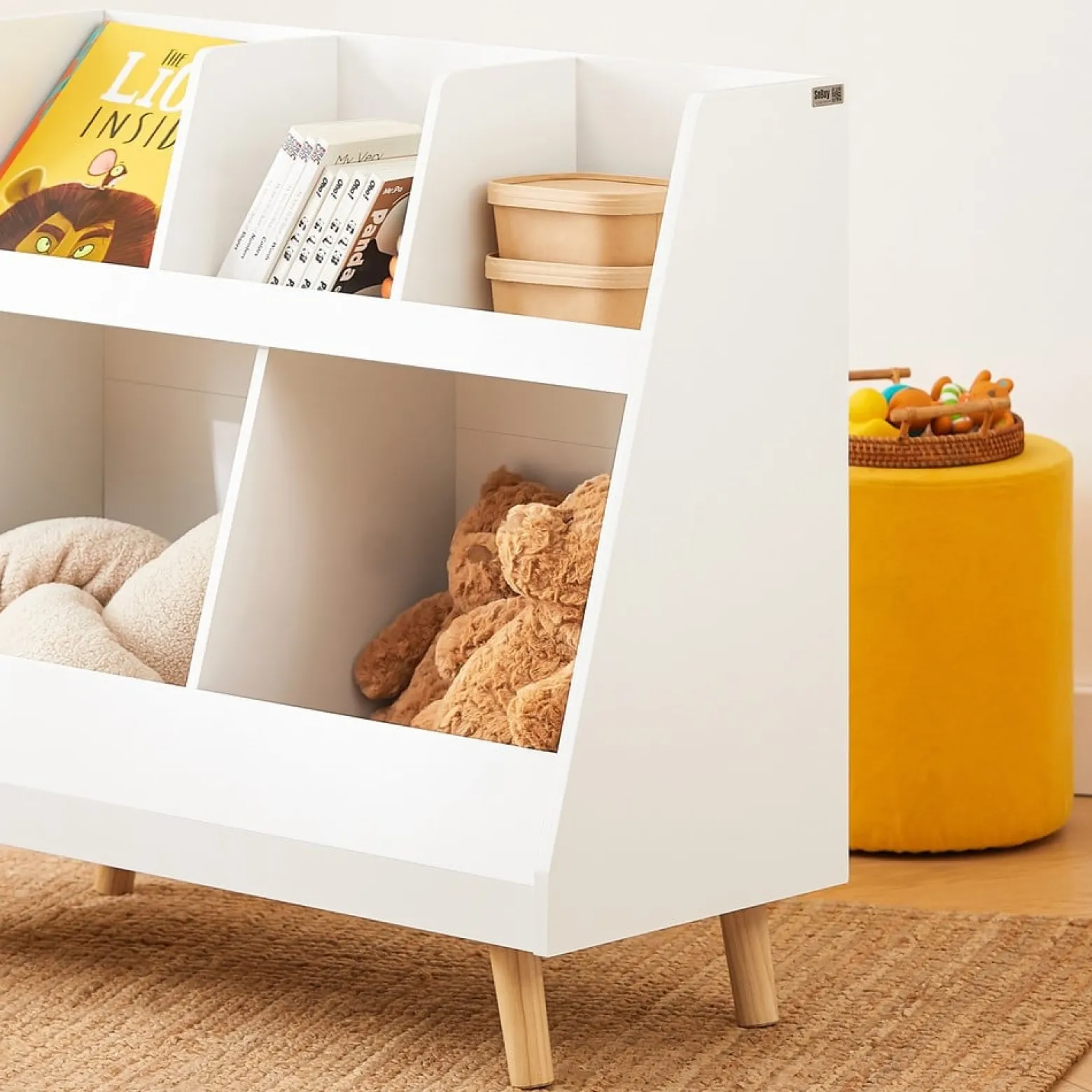 SoBuy Regał dziecięcy Biały 86x36x77cm Funkcjonalny KMB19-W