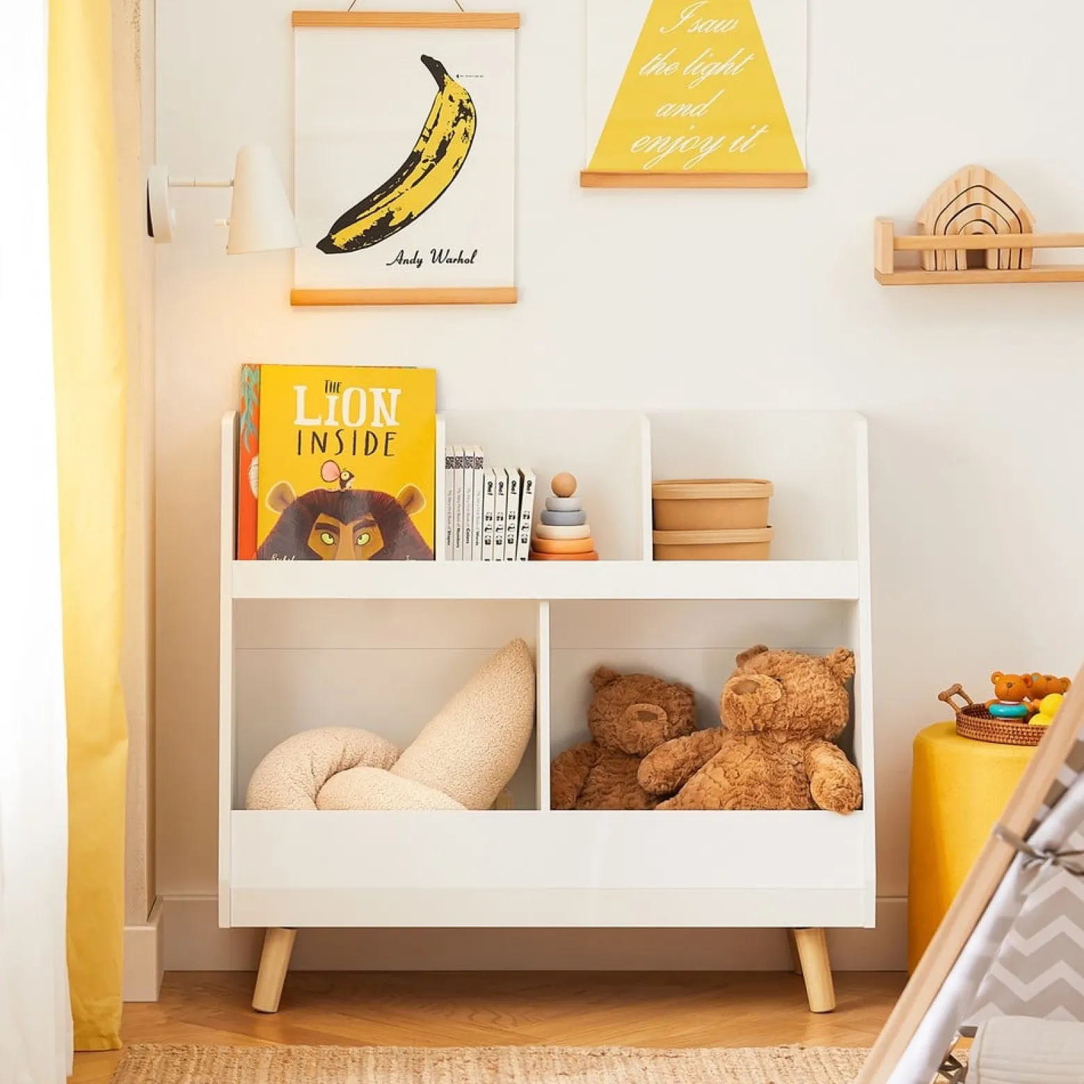 SoBuy Regał dziecięcy Biały 86x36x77cm Funkcjonalny KMB19-W