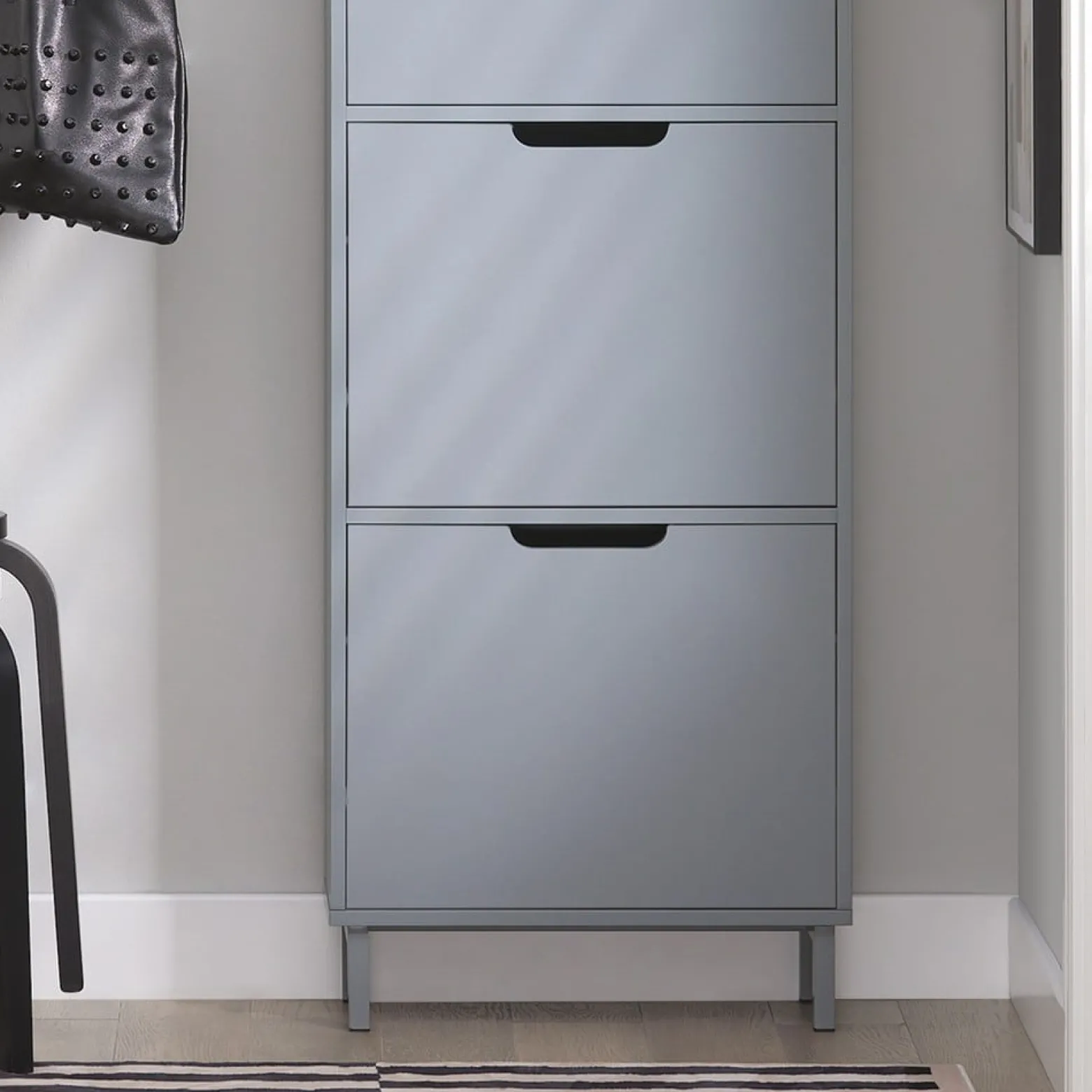 SoBuy Szafka na buty z 4 drzwiami Jasnoszary 50.3x19x129cm FSR151-H-HG