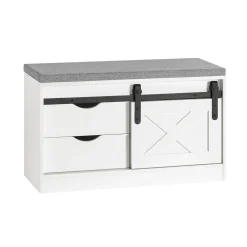 SoBuy Szafka na buty z dwiema szufladami Biały 80x30x49cm FSR153-W