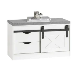 SoBuy Szafka na buty z dwiema szufladami Biały 80x30x49cm FSR153-W