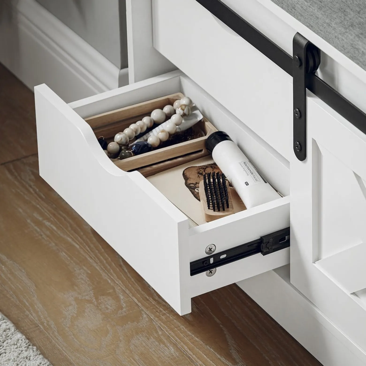 SoBuy Szafka na buty z dwiema szufladami Biały 80x30x49cm FSR153-W