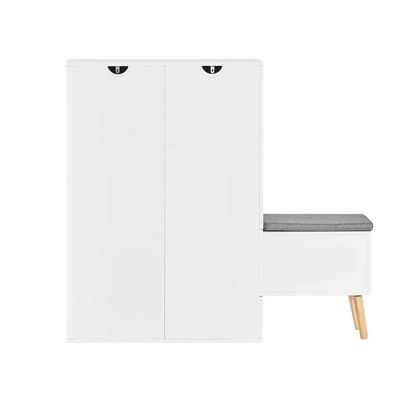 SoBuy Szafka na buty z 2 szufladami Biały 124x24x114.5cm FSR134-W