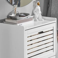 SoBuy Szafka na buty z trzema drzwiczkami Biały Nowoczesny FSR108-W